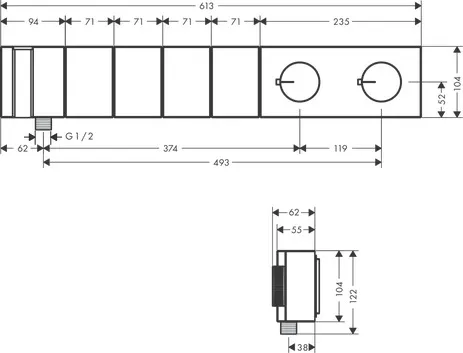 Thermostatmodul Unterputz Select Axor Edge F-Set 4 Verbr.Diamantschliff chrom Thermostatmodul Unterputz Select Axor Edge F-Set 4 Verbr.Diamantschliff chrom