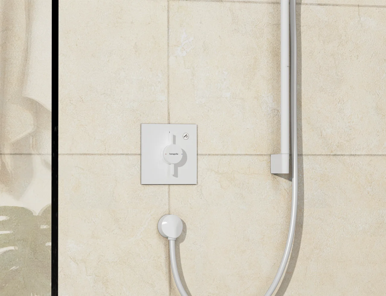 Hansgrohe DuoTurn E Mischer Unterputz, 1 Verbraucher, mattweiß, flache Rosette, Keramikmischsystem, max. Durchflussmenge 29,5 l/min bei 3 bar