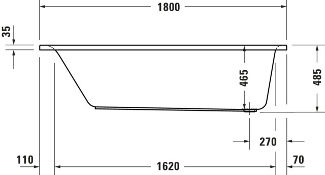 Duravit Whirlwanne „D-Neo“ rechteck 180 × 80 cm, Fußablauf 
