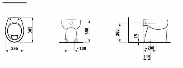 Laufen Stand-Flachspül-WC „Florakids“ 295 × 350 × 385 mm in Weiß, Abgang senkrecht Laufen Stand-Flachspül-WC „Florakids“ 295 × 350 × 385 mm in Weiß, Abgang senkrecht