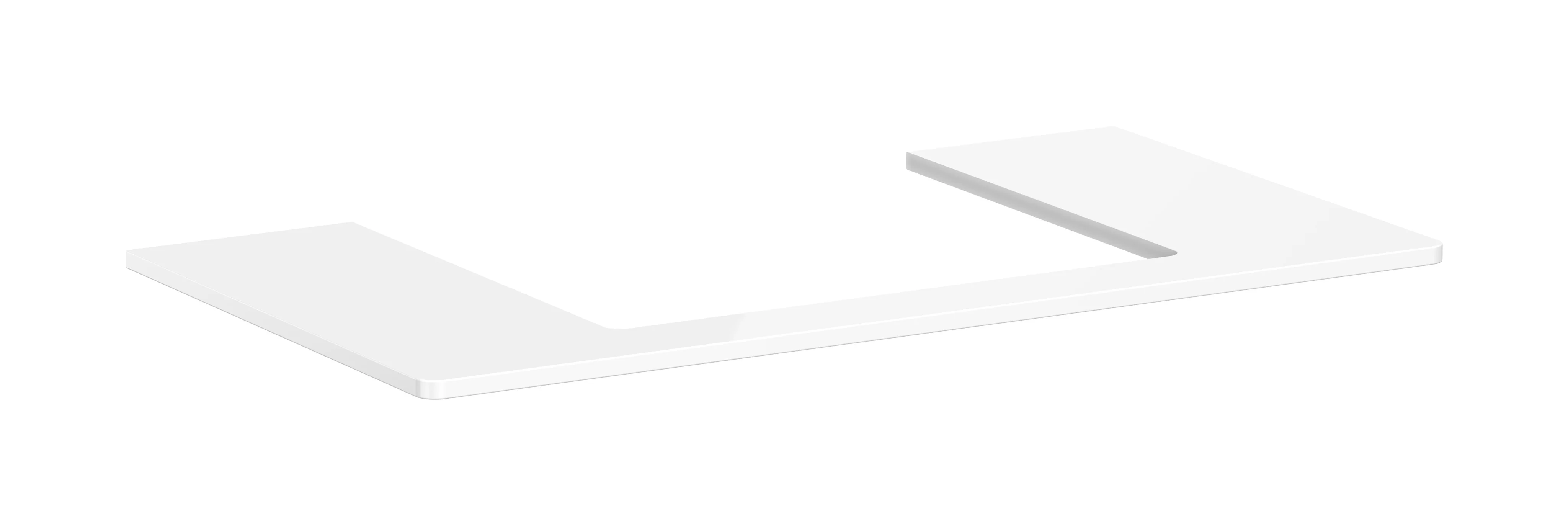 Hansgrohe Xelu Q Konsole, mittiger Ausschnitt für Aufsatzwaschtisch geschliffen, 980 x 540 mm, Weiße Hochglanz