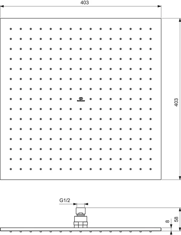 Regenbrause Idealrain, 400x400mm, Brushed Gold Regenbrause Idealrain, 400x400mm, Brushed Gold