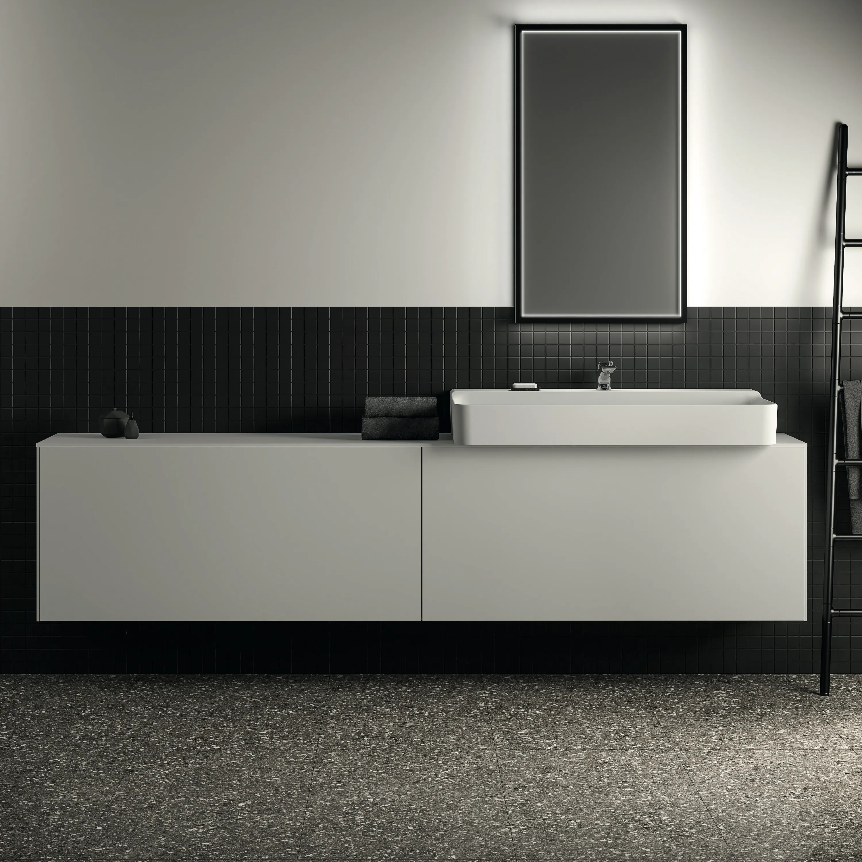 Ideal Standard Waschtischunterschrank „Conca“ 238,7 × 55 × 37,3 cm Weiß matt lackiert Ideal Standard Waschtischunterschrank „Conca“ 238,7 × 55 × 37,3 cm Weiß matt lackiert