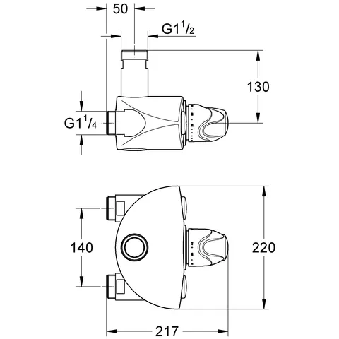 Thermostatbatterie Grohtherm XL 35085, DN 25, Wandmontage, Einsatzbereich 9 l/min bis 140l/min, chrom Thermostatbatterie Grohtherm XL 35085, DN 25, Wandmontage, Einsatzbereich 9 l/min bis 140l/min, chrom