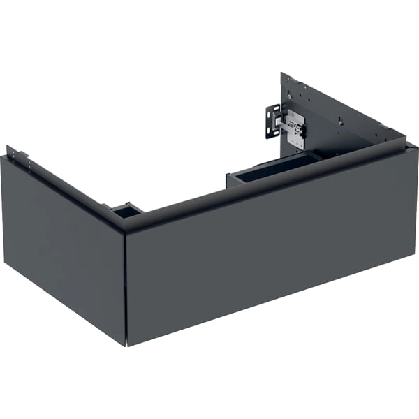 Geberit ONE Unterschrank für Waschtisch, schwarz matt, 74 x 26,6 x 47 cm, mit einer Schublade und Push-to-open-Mechanismus Geberit ONE Unterschrank für Waschtisch, schwarz matt, 74 x 26,6 x 47 cm, mit einer Schublade und Push-to-open-Mechanismus