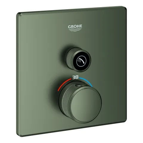 Thermostat Grohtherm SmartControl 29123, mit einem Absperrventil, Fertigmontageset für Rapido SmartBox, Wandrosette eckig Thermostat Grohtherm SmartControl 29123, mit einem Absperrventil, Fertigmontageset für Rapido SmartBox, Wandrosette eckig