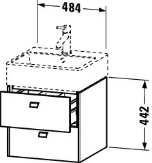 Duravit Waschtischunterschrank wandhängend „Brioso“ 48,4 × 44,2 × 45,9 cm in Nussbaum Dunkel