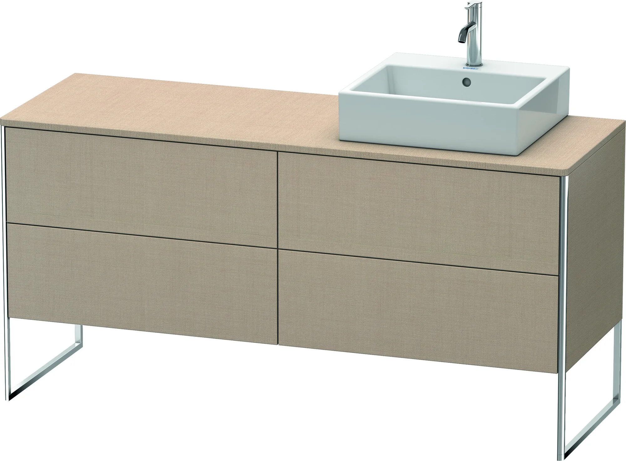 Duravit Waschtischunterschrank bodenstehend „XSquare“ 160 × 77,8 × 54,8 cm Leinen