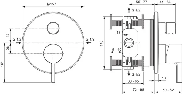 Ideal Standard Badearmatur Unterputz JOY Chrom