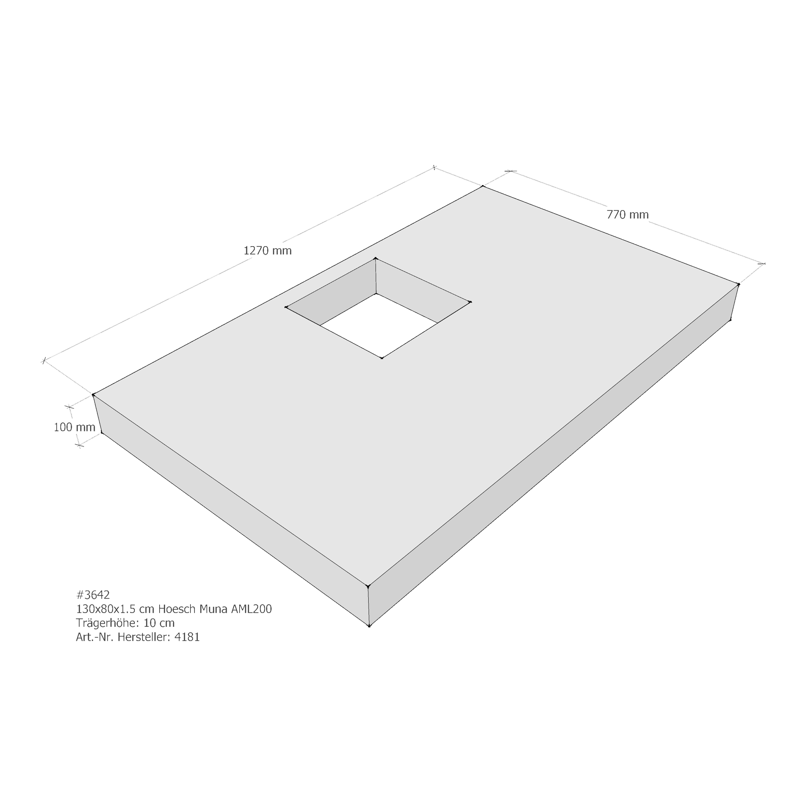 Duschwannenträger für Hoesch Muna 130 × 80 × 1,5 cm Breite: 80 cm / Länge: 130 cm Duschwannenträger für Hoesch Muna 130 × 80 × 1,5 cm Breite: 80 cm / Länge: 130 cm