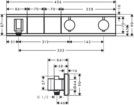 Thermostat Unterputz RainSelect Fertigset 2 Verbraucher verchromt Thermostat Unterputz RainSelect Fertigset 2 Verbraucher verchromt