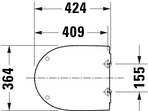 Duravit Univ.WC-Sitz D-shaped Tief 421mm Ülap Absenkaut. abnehmb. Scharn. Edelst. We