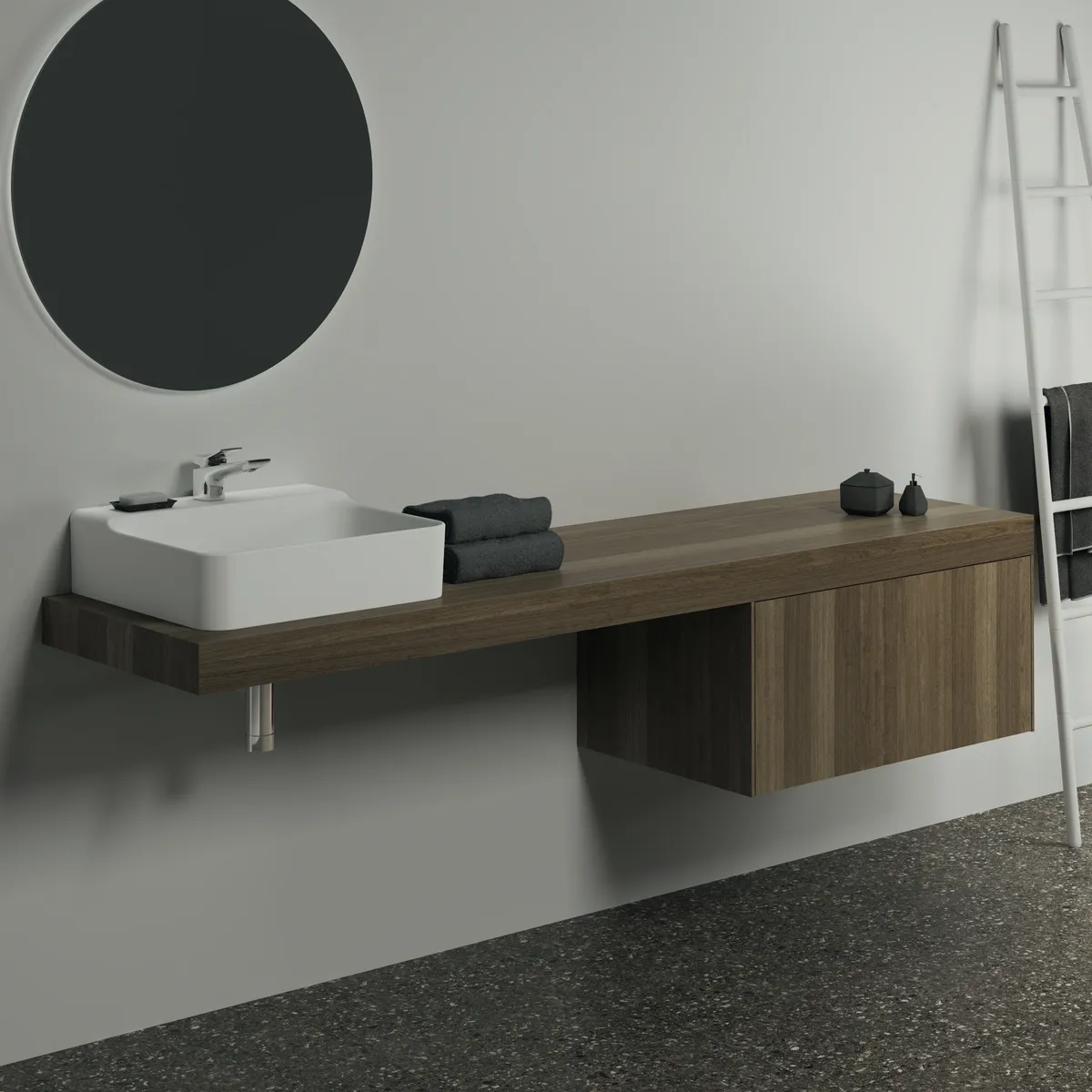 Ideal Standard Waschtischunterschrank „Conca“ 80 × 36 × 50,5 cm Walnuss dunkel Furnier Ideal Standard Waschtischunterschrank „Conca“ 80 × 36 × 50,5 cm Walnuss dunkel Furnier