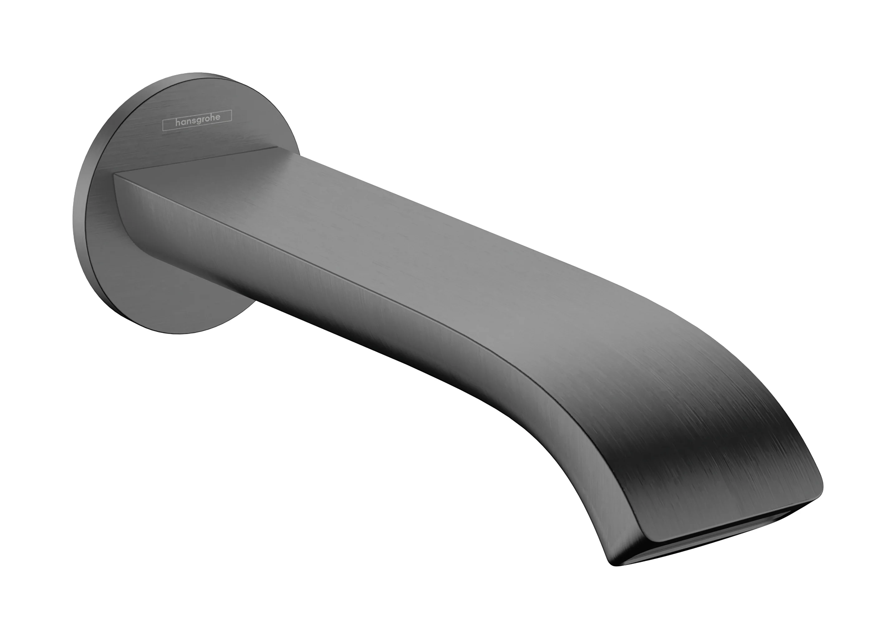 Hansgrohe Vivenis Wanneneinlauf Brushed Black Chrome, Ausladung 202 mm, Wandmontage, max. Durchfluss 24,3 l/min