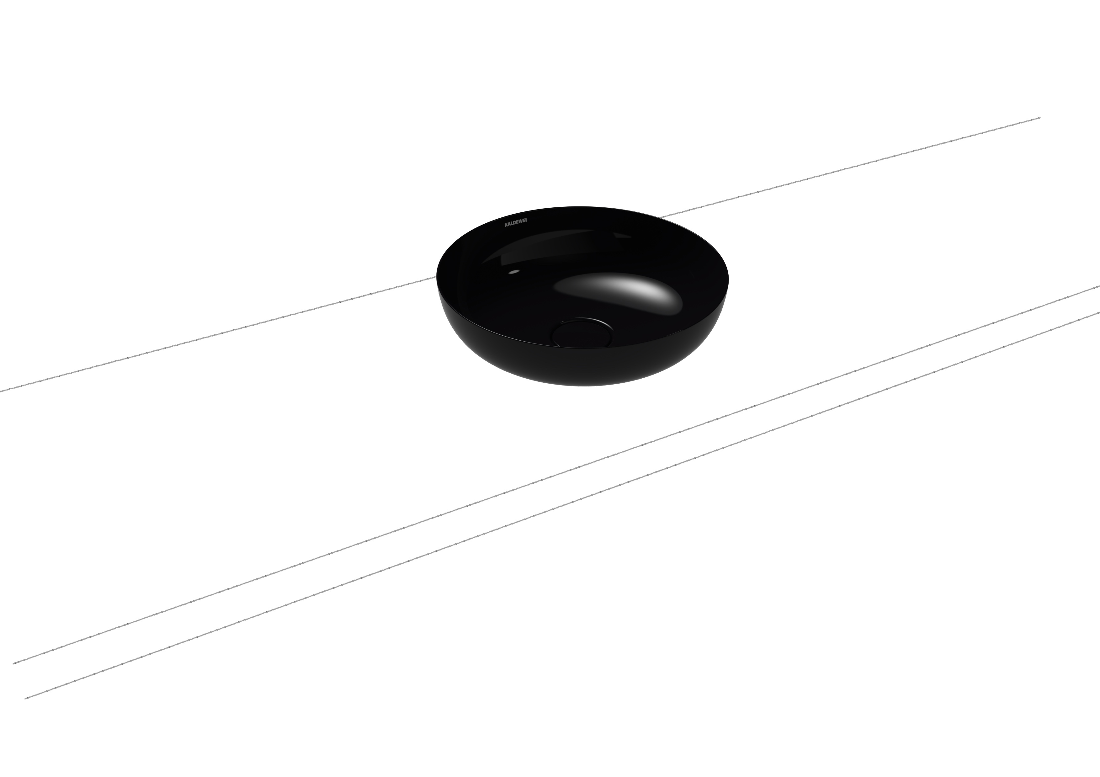 Waschtischschale „Miena“ ⌀ 38 cm in schwarz, mit Perl-Effekt