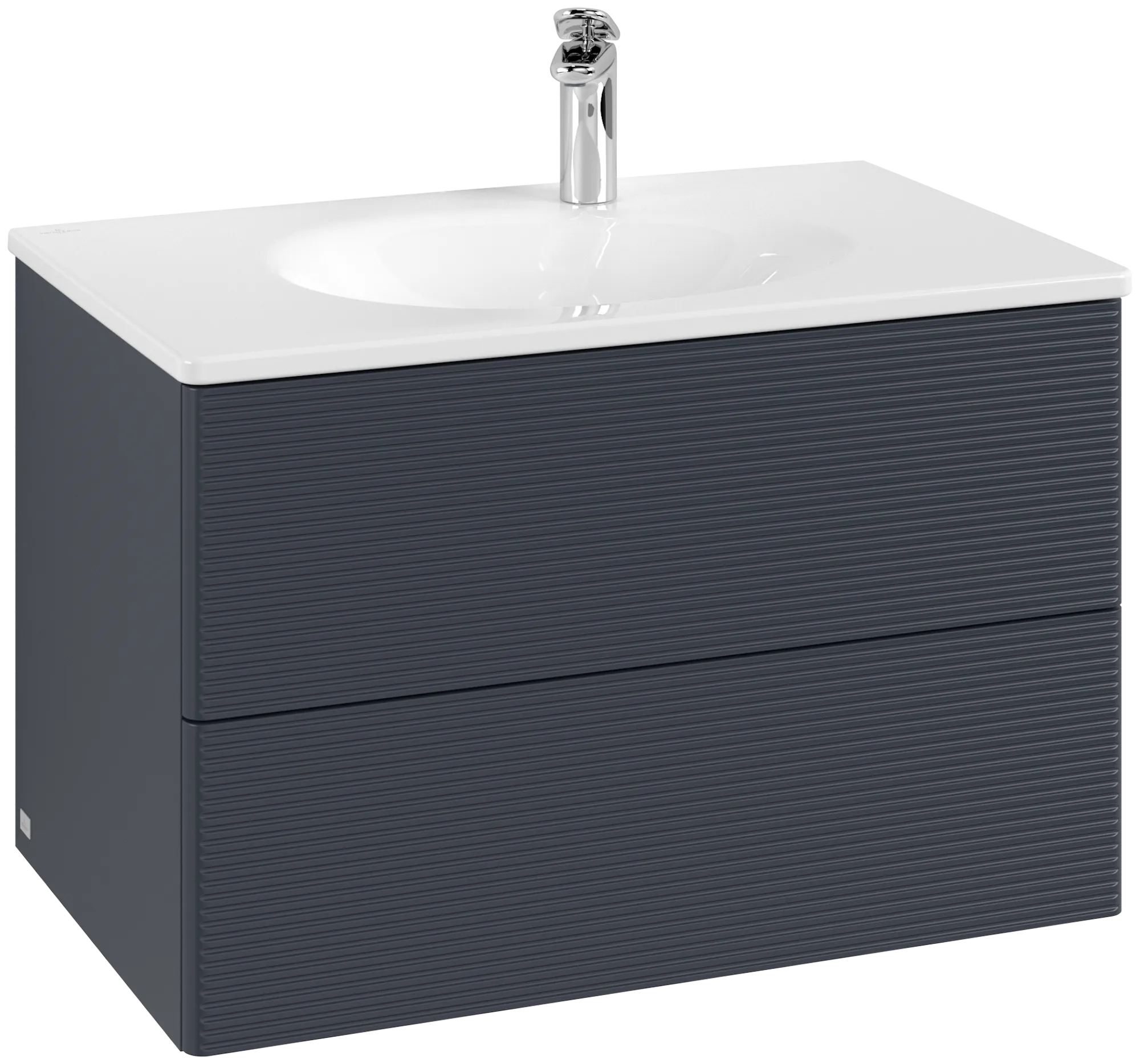 Villeroy & Boch Waschtischunterschrank für Schrankwaschtisch „Antao“ 788 × 504 × 496 mm Midnight Blue Matt Lacquer, für Becken mittig, mit Beleuchtung Villeroy & Boch Waschtischunterschrank für Schrankwaschtisch „Antao“ 788 × 504 × 496 mm Midnight Blue Matt Lacquer, für Becken mittig, mit Beleuchtung