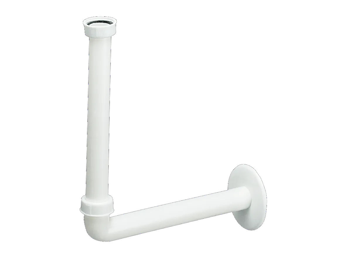 Anschluss-Bogen 321, weiß mit Tauchrohr, 1 1/4″ x DN 32