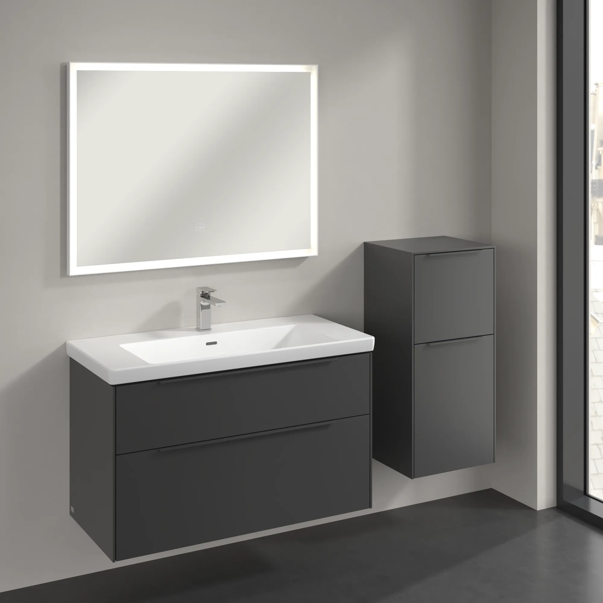 Villeroy & Boch Seitenschrank „Subway 3.0“ 40 × 86 × 36,2 × 36,2 cm 1 Auszug, 1 Tür, Anschlag (Scharnier) rechts, 1 Tür, Anschlag rechts Villeroy & Boch Seitenschrank „Subway 3.0“ 40 × 86 × 36,2 × 36,2 cm 1 Auszug, 1 Tür, Anschlag (Scharnier) rechts, 1 Tür, Anschlag rechts