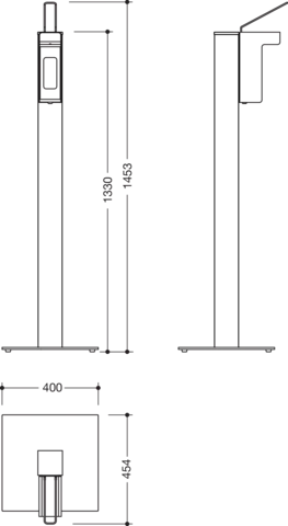 HEWI Desinfektionsspender „System 900“ 45,4 × 40 × 145,3 cm