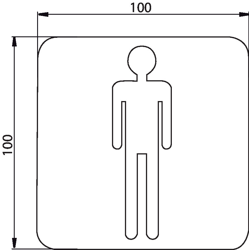 emco Türschild zum Aufkleben Herren „system 2“ 10 cm