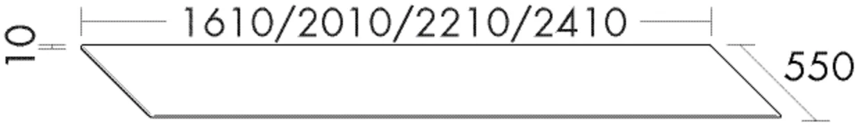 Glas-Konsolenplatte, Konsolenplatte doppel, 10 mm;Unterseite farbig lackiert;2 Beckenausschnitte, Tiefe: 550 mm, Breite: 2210 mm, Höhe: 10 mm Glas-Konsolenplatte, Konsolenplatte doppel, 10 mm;Unterseite farbig lackiert;2 Beckenausschnitte, Tiefe: 550 mm, Breite: 2210 mm, Höhe: 10 mm