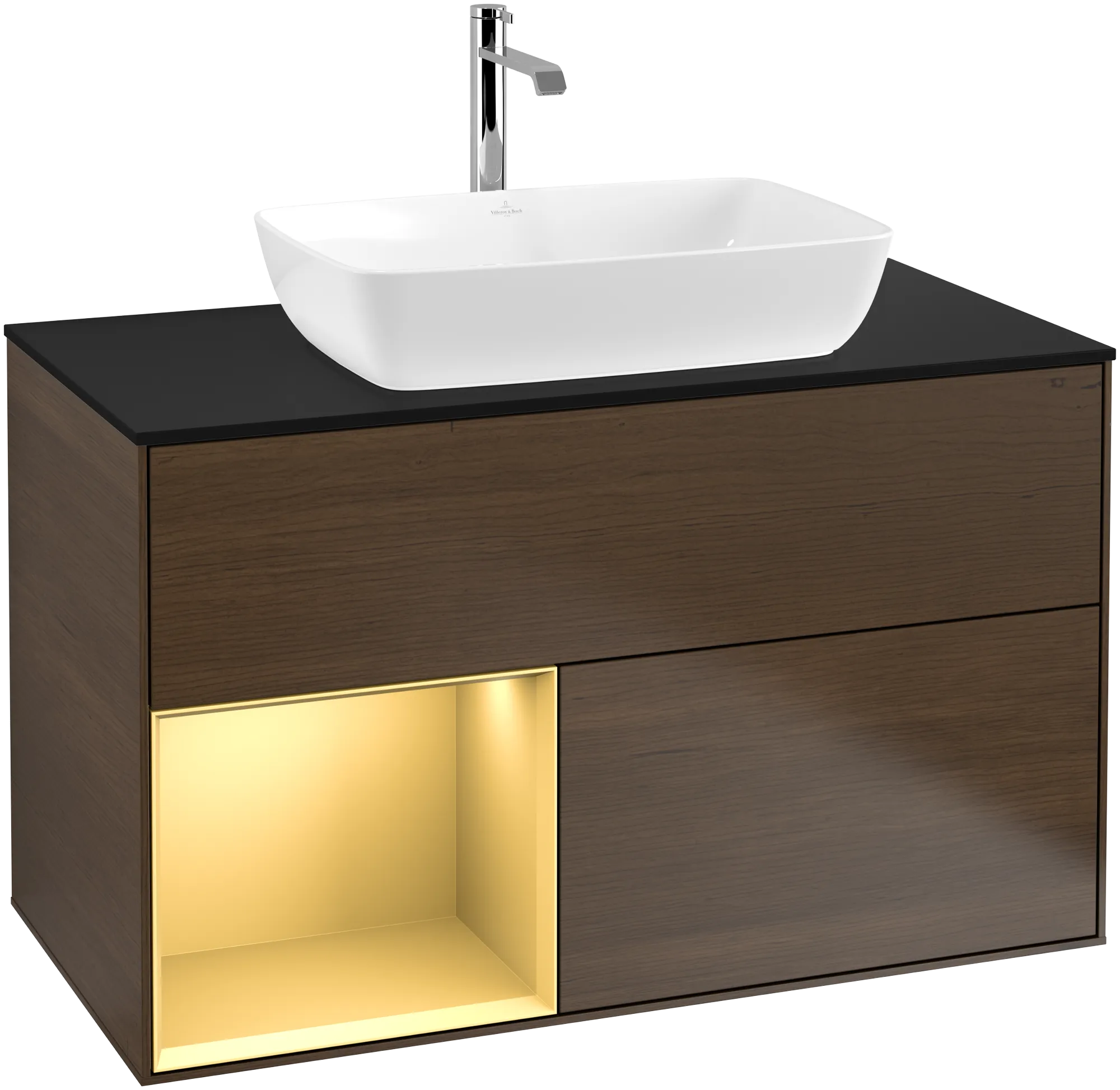 Villeroy & Boch Waschbeckenunterschrank Finion F77, 1000 x 603 x 501 mm, mit Beleuchtung, 2 Auszüge