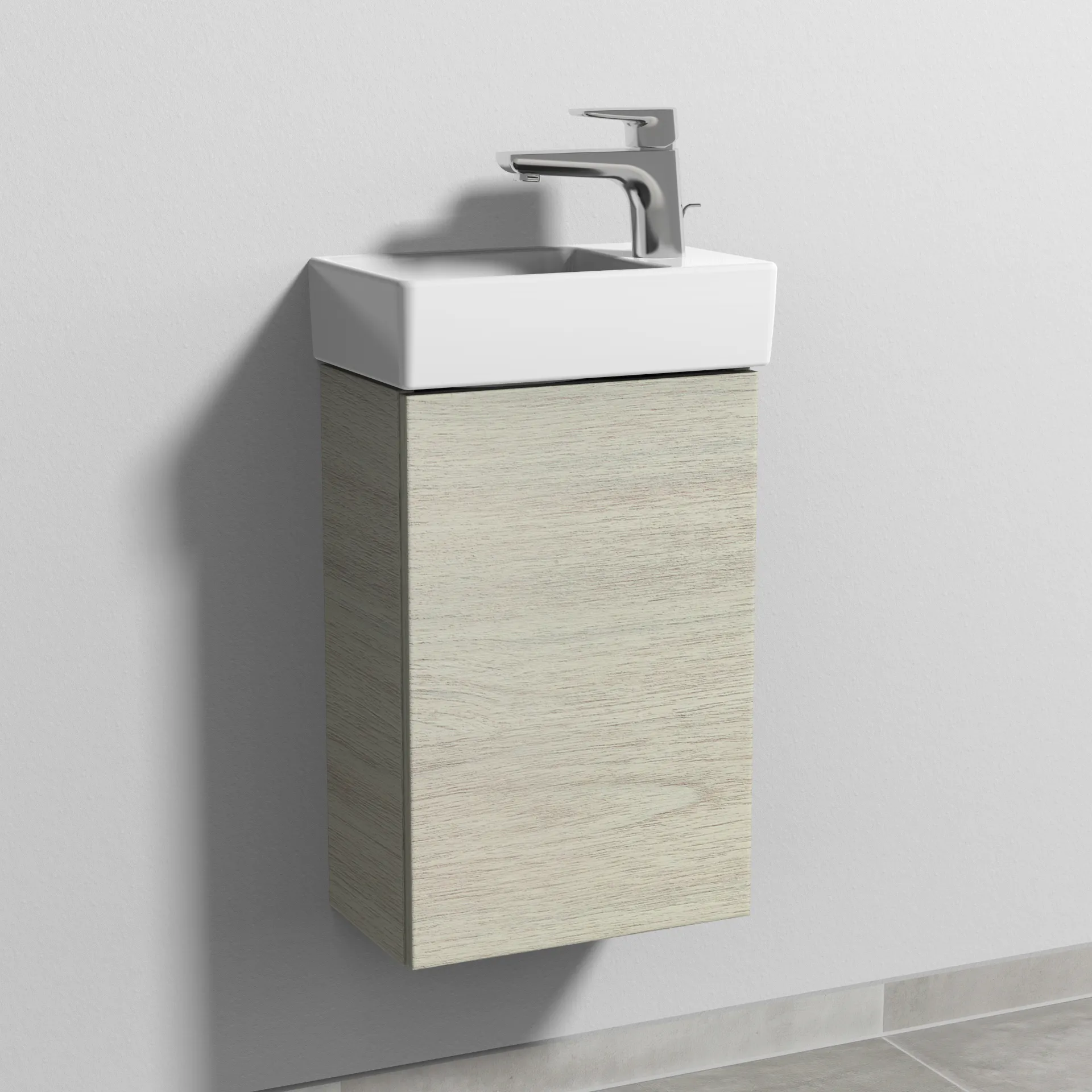 Sanipa Waschtischunterschrank „3way“ 340 × 510 × 202 mm in White Oak, Anschlag rechts Sanipa Waschtischunterschrank „3way“ 340 × 510 × 202 mm in White Oak, Anschlag rechts