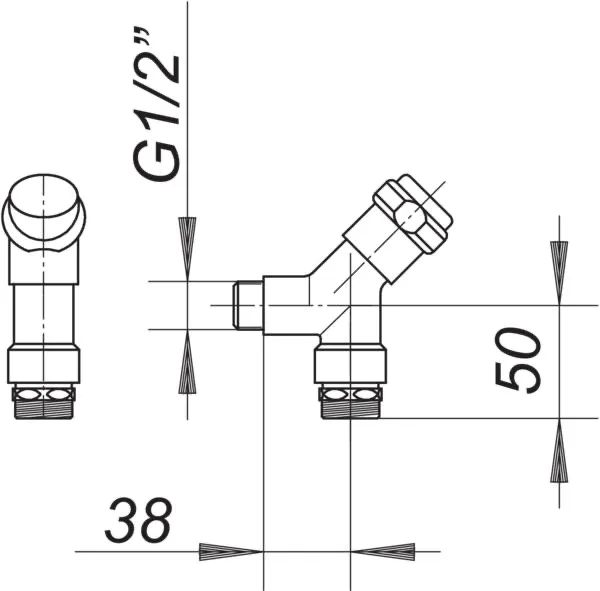 Geräteventil zu 406 verchromt