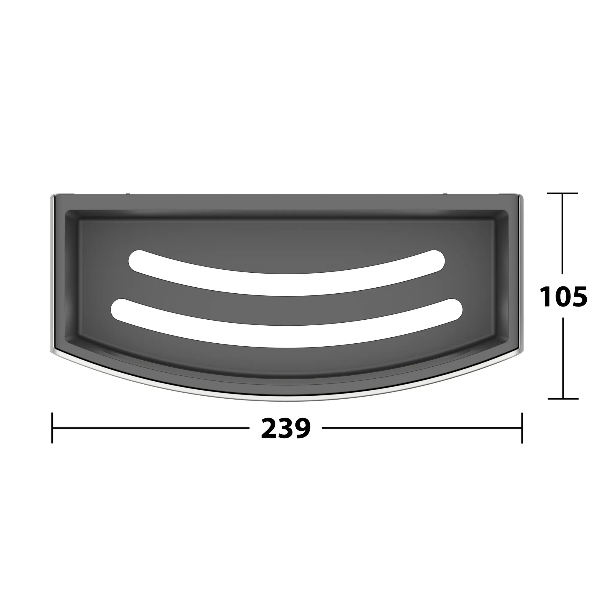 KEUCO ELEGANCE Duschablage Kunststoff-Einsatz anthrazit Edelstahl-finish / anthrazit KEUCO ELEGANCE Duschablage Kunststoff-Einsatz anthrazit Edelstahl-finish / anthrazit