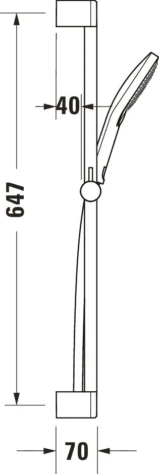 Duravit Brauseset Zubehör Armaturen DU Brauseset 700m, Handbrause 3-Jet Rain/Pulse/Mono BS 1600 Schwarz
