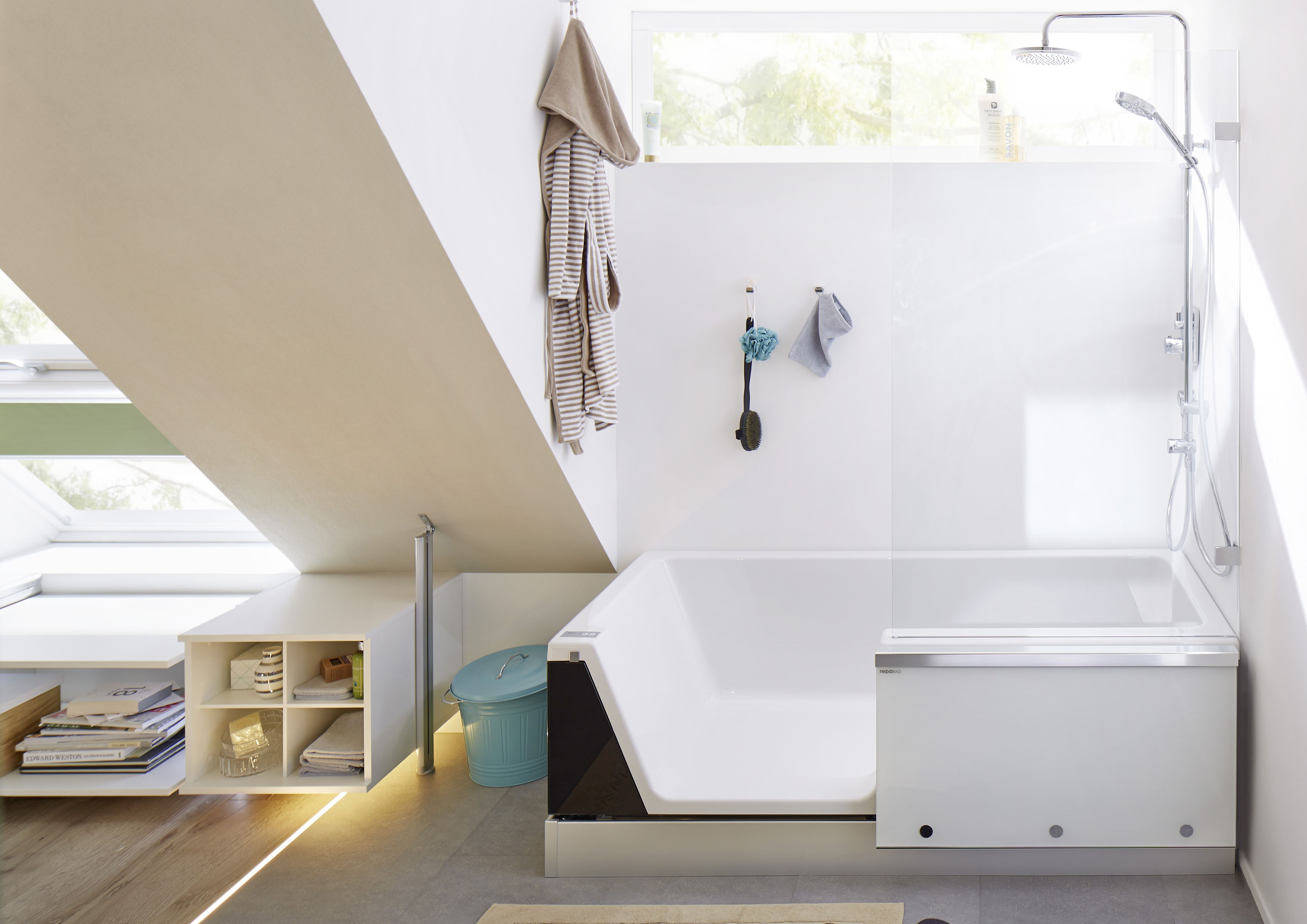 repaBAD Duschbadewanne links, Ecke „Easy-In“ 170 × 75 cm
