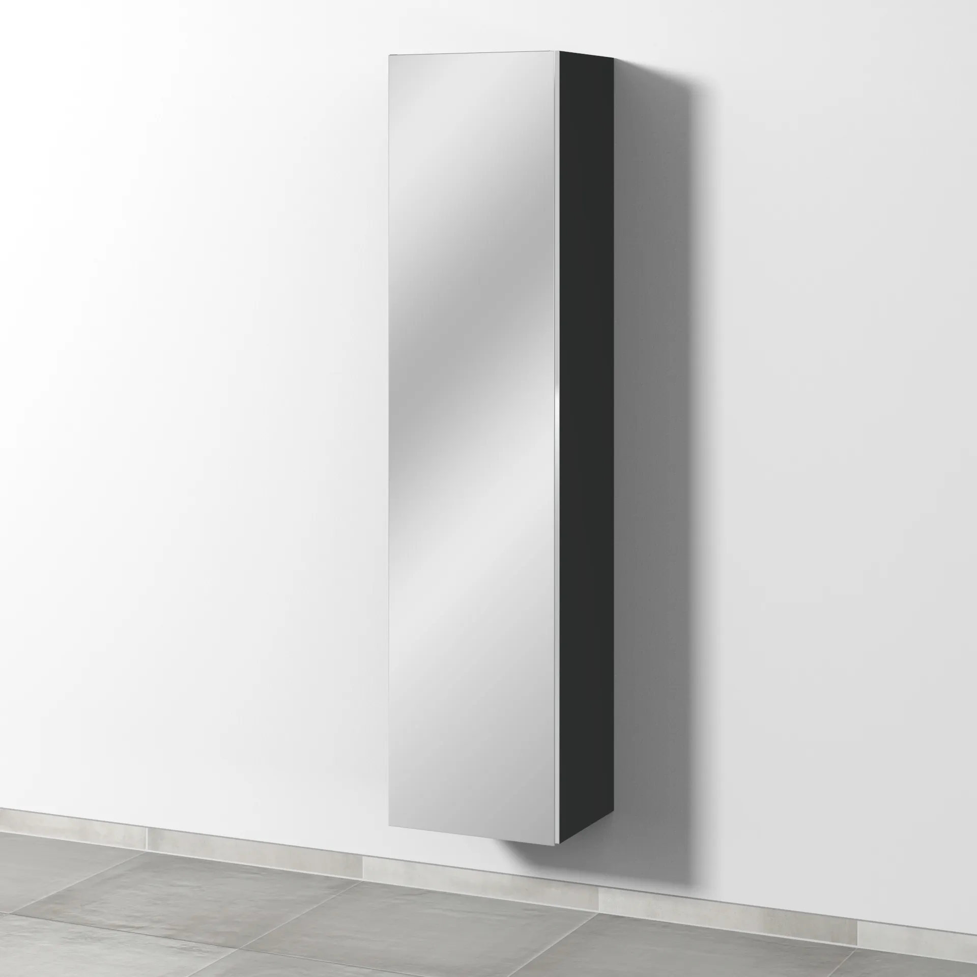 Hochschrank Spiegeltür links 3way (BP152) 1700x400x334 Graphit-Matt