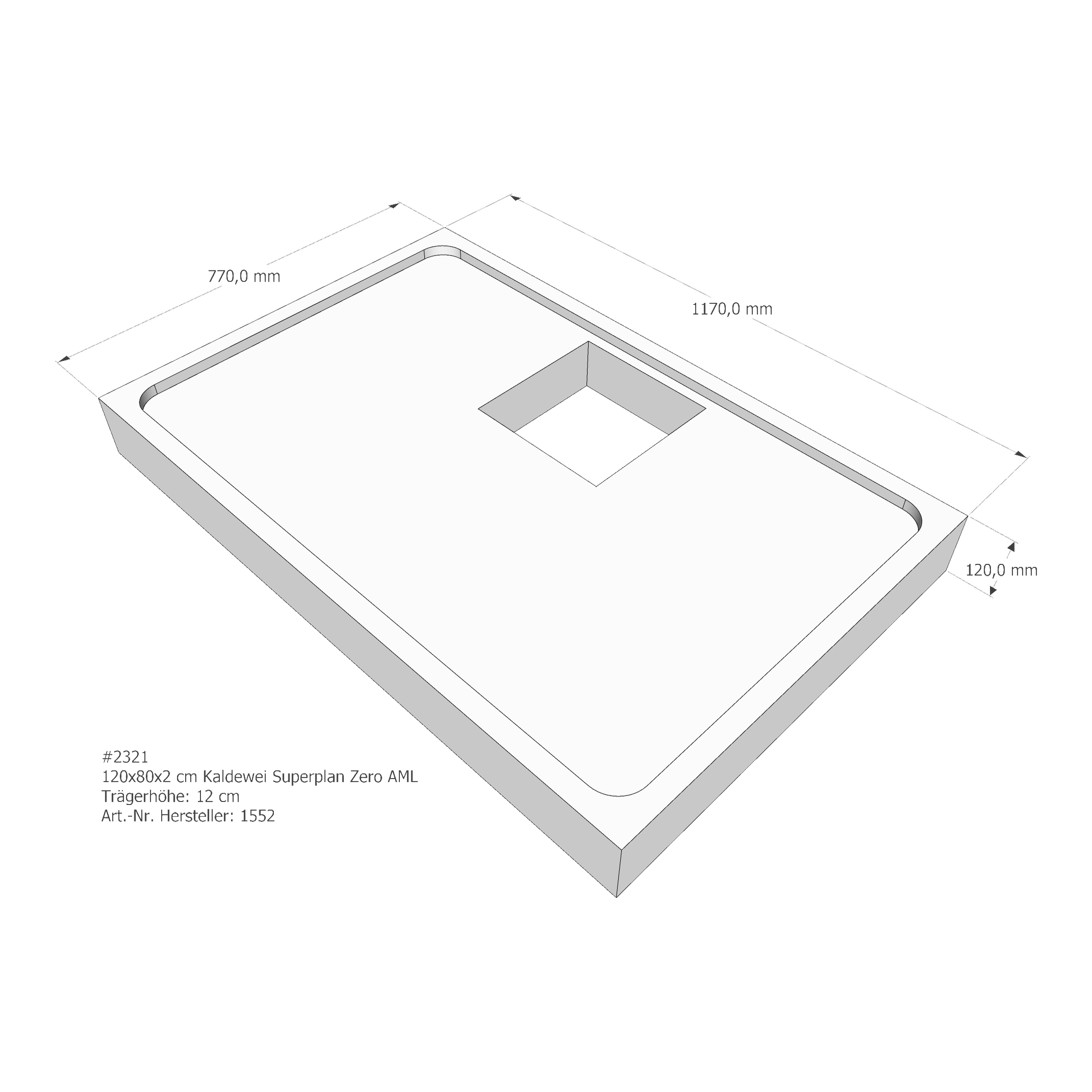 Duschwannenträger für Kaldewei Superplan Zero 120 × 80 × 2 cm Breite: 80 cm / Länge: 120 cm Duschwannenträger für Kaldewei Superplan Zero 120 × 80 × 2 cm Breite: 80 cm / Länge: 120 cm