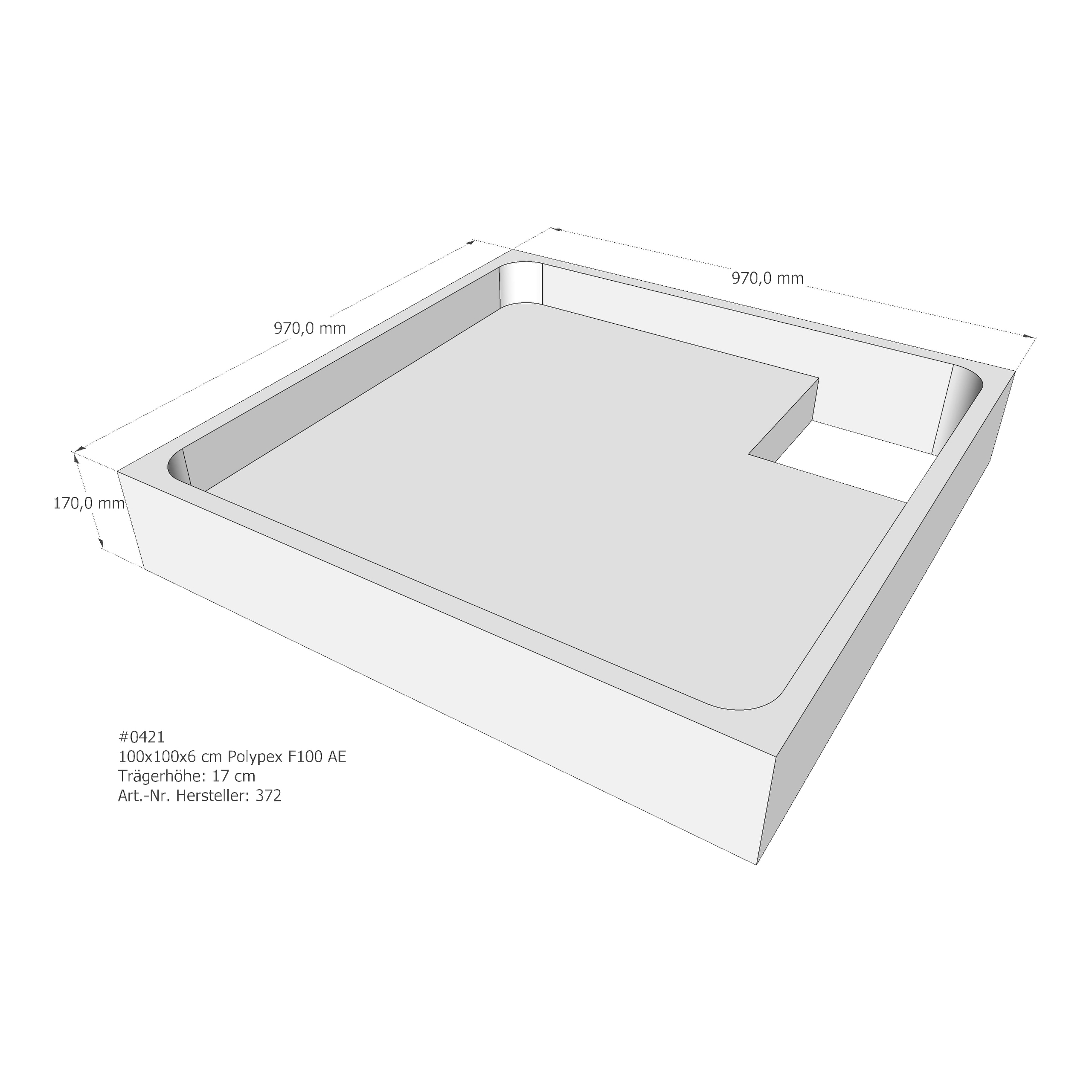 Duschwannenträger für Polypex F100 100 × 100 × 6 cm