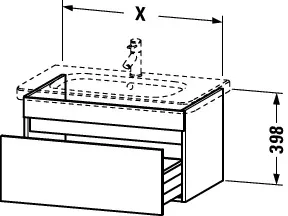 Duravit Waschtischunterschrank wandhängend „DuraStyle“ 58 × 39,8 × 44,8 cm