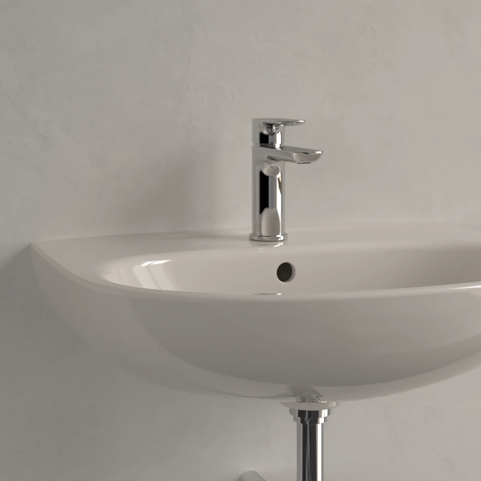 Villeroy & Boch Wandwaschtisch „O.novo“ 600 × 460 × 180 mm, für Becken mittig, Hahnlochposition mittig in Pergamon Villeroy & Boch Wandwaschtisch „O.novo“ 600 × 460 × 180 mm, für Becken mittig, Hahnlochposition mittig in Pergamon