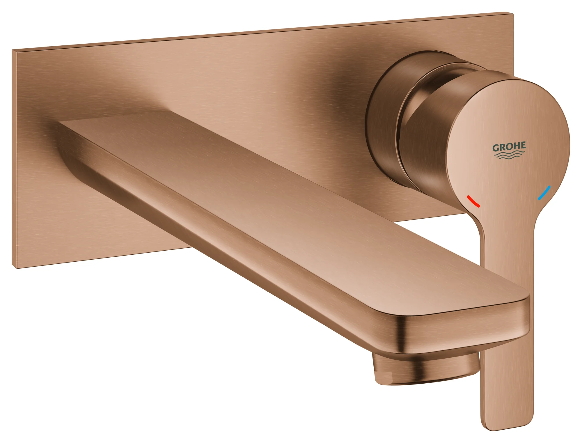 2-Loch-Waschtischbatterie Lineare 23444_1, Wandmontage, Fertigmontageset für 23571, Ausladung 207 mm