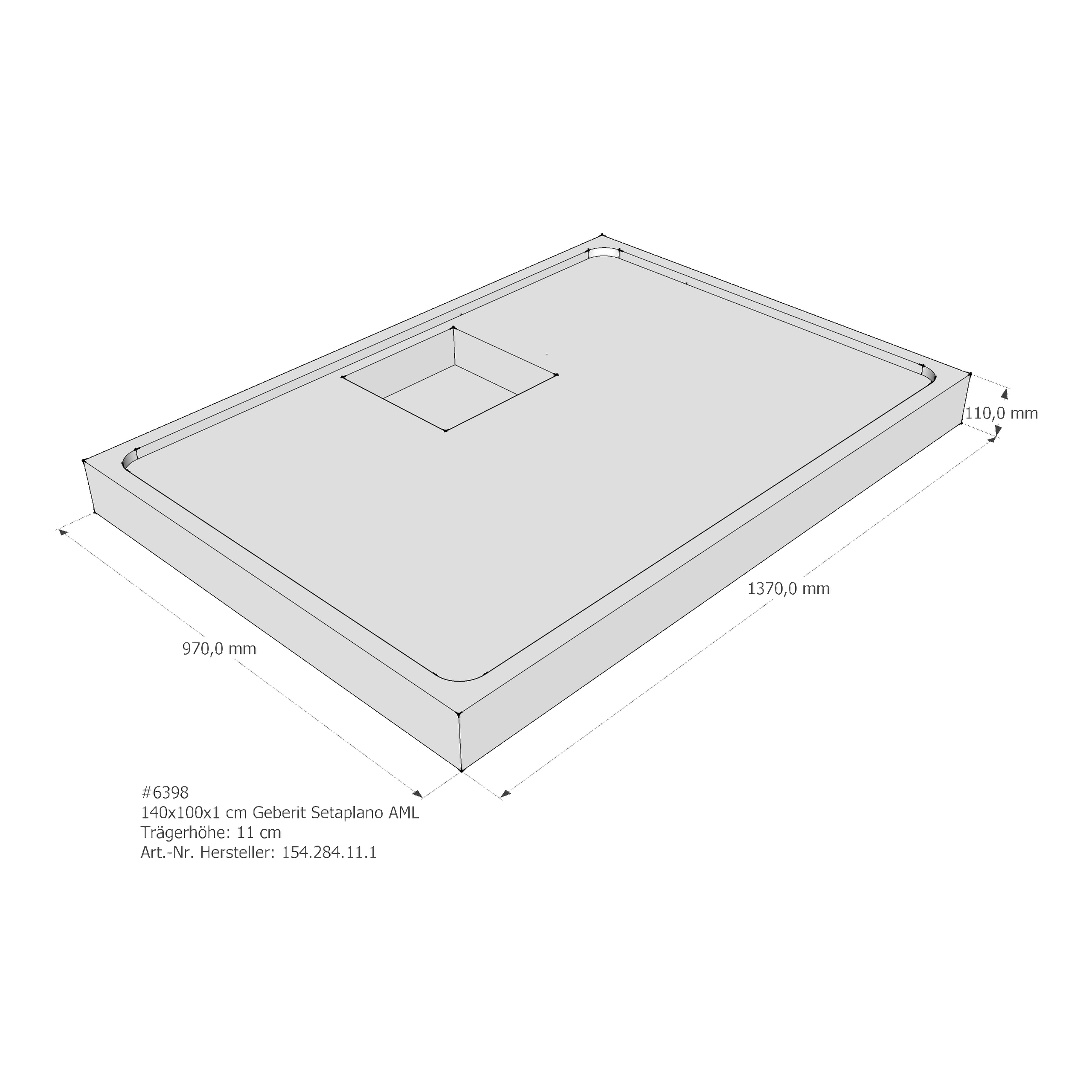 Duschwannenträger für Geberit Setaplano 140 × 100 × 1 cm Duschwannenträger für Geberit Setaplano 140 × 100 × 1 cm