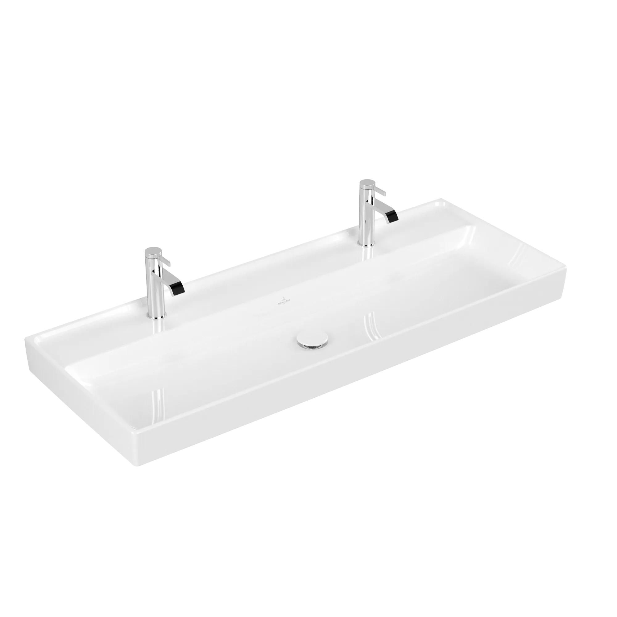 Villeroy & Boch Schrankwaschtisch aus TitanCeram „Collaro“ 1200 × 470 × 160 mm, Hahnlochposition links und rechts, mit Hahnlochbohrung in Weiß Alpin Villeroy & Boch Schrankwaschtisch aus TitanCeram „Collaro“ 1200 × 470 × 160 mm, Hahnlochposition links und rechts, mit Hahnlochbohrung in Weiß Alpin