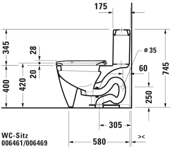 Duravit WC-Sitz „Happy D.2“ 36,7 × 48,9 × 4,3 cm