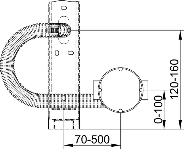 Kosmetikspiegel 17699000002 Rohbau-Set mit Wandanschlußdose für Mauerwerkmontage 800 mm