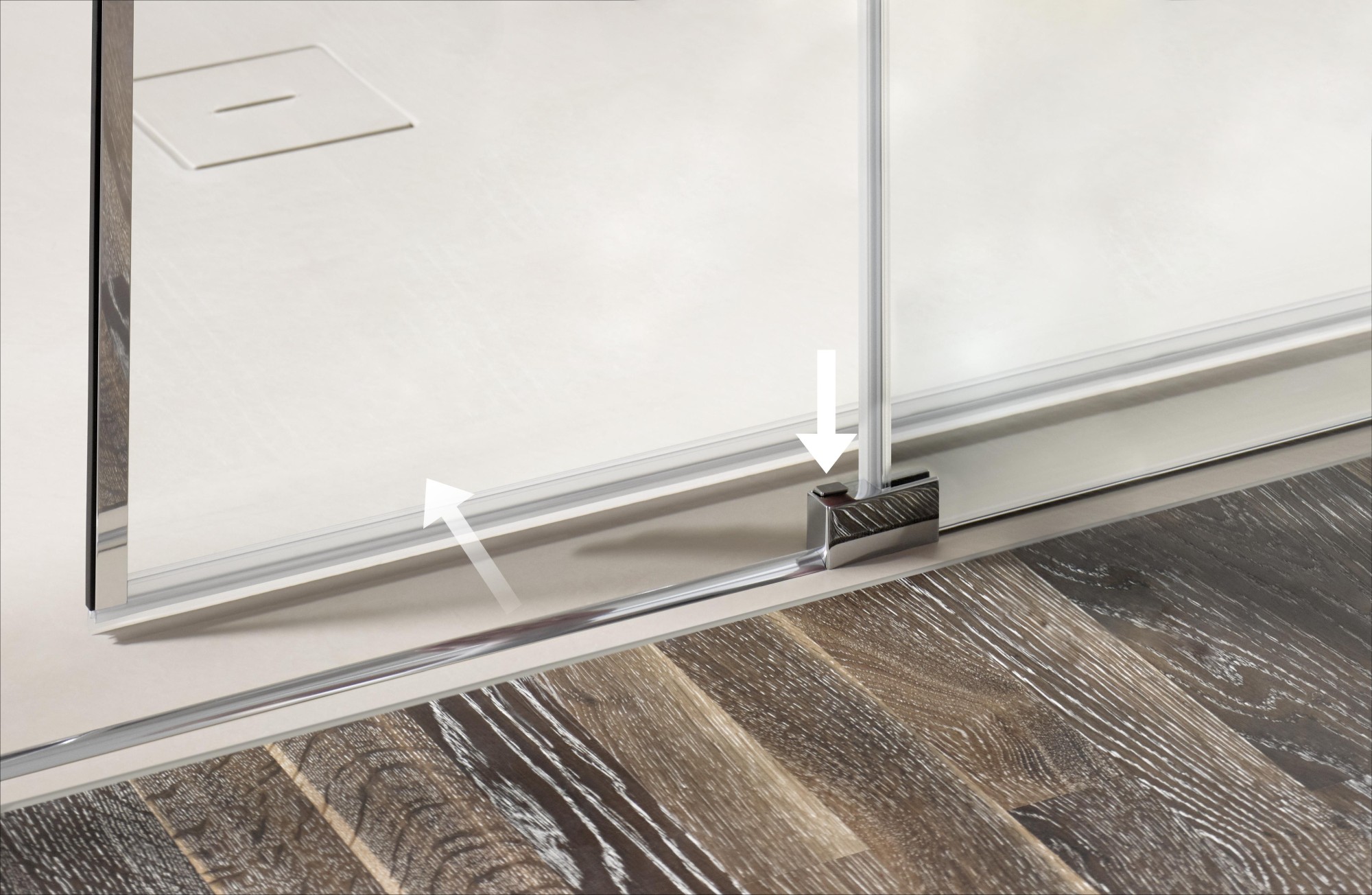 HSK teilgerahmte Duschabtrennung Schiebetür 2-teilig „Atelier Plan“ 120 cm Glas Mattierung mittig (65 cm), Profile Chromoptik (Alu Hochglanz poliert) HSK teilgerahmte Duschabtrennung Schiebetür 2-teilig „Atelier Plan“ 120 cm Glas Mattierung mittig (65 cm), Profile Chromoptik (Alu Hochglanz poliert)