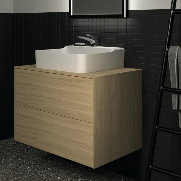 Ideal Standard Waschtischunterschrank „Conca“ 80,2 × 55 × 50,5 cm Eiche hell Furnier Ideal Standard Waschtischunterschrank „Conca“ 80,2 × 55 × 50,5 cm Eiche hell Furnier