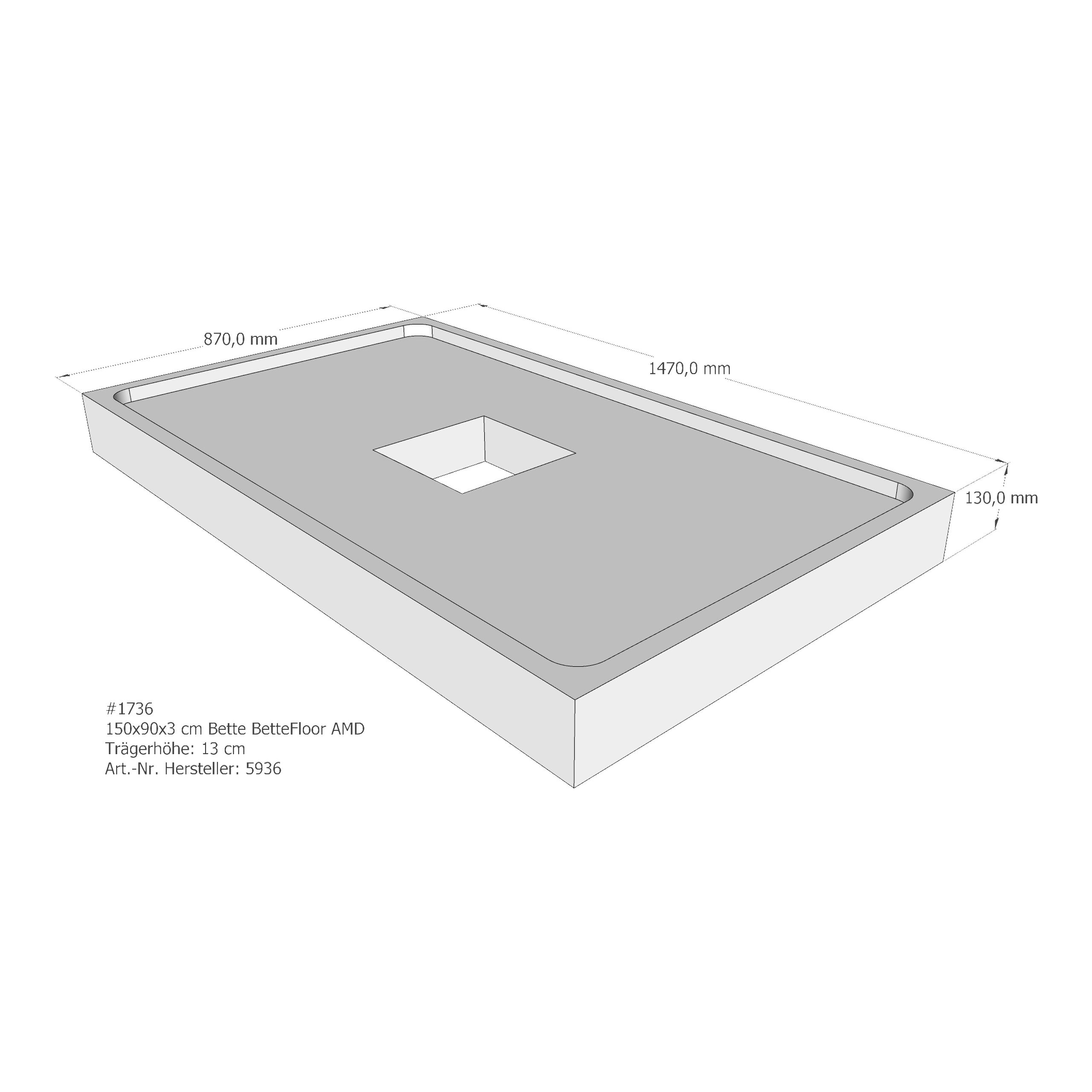 Duschwannenträger für Bette Floor 150 × 90 × 3 cm