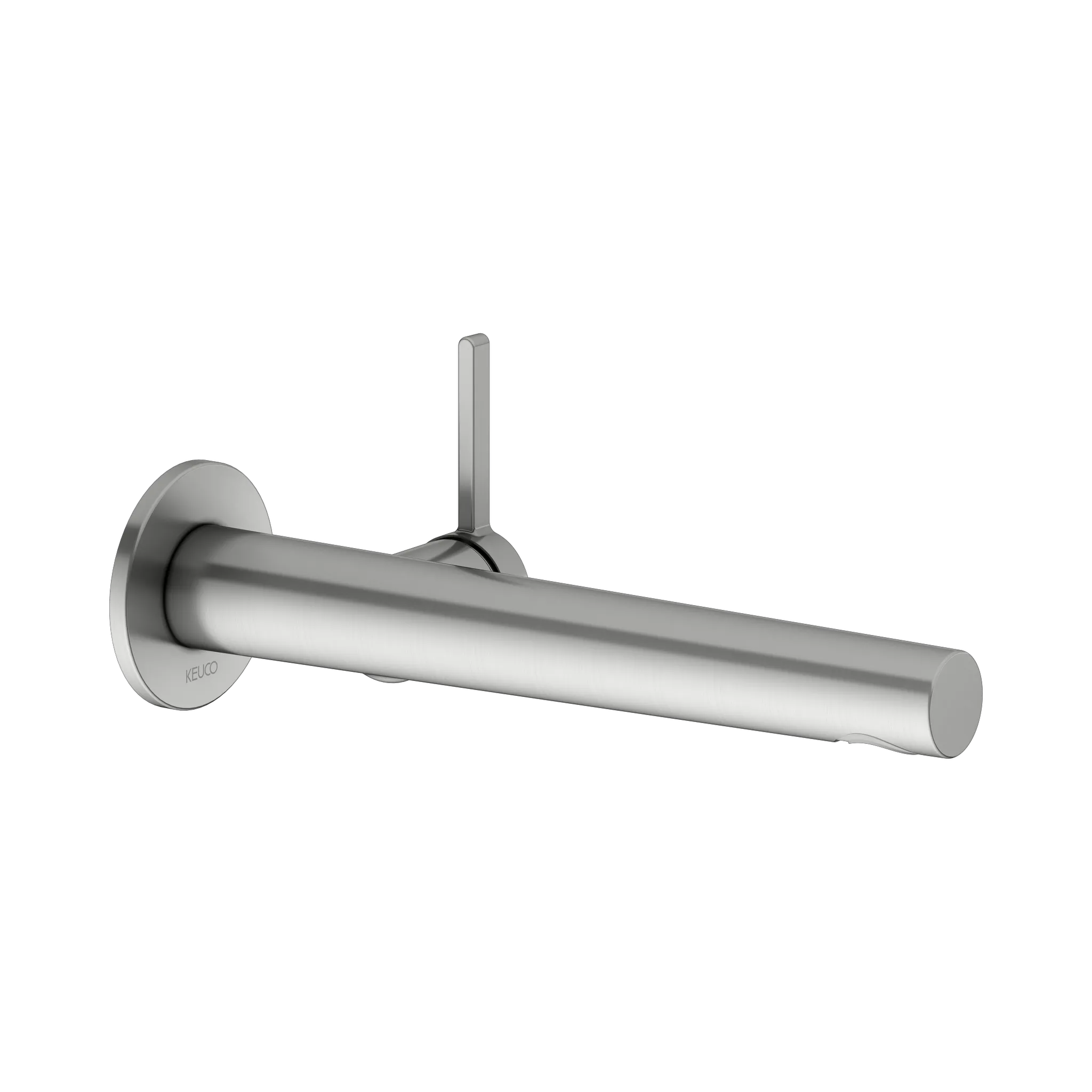 KEUCO EDITION 400 Einhebel-Waschtischmischer Unterputz 1 Loch für Wandmontage Ausladung 243 mm Edelstahl-finish