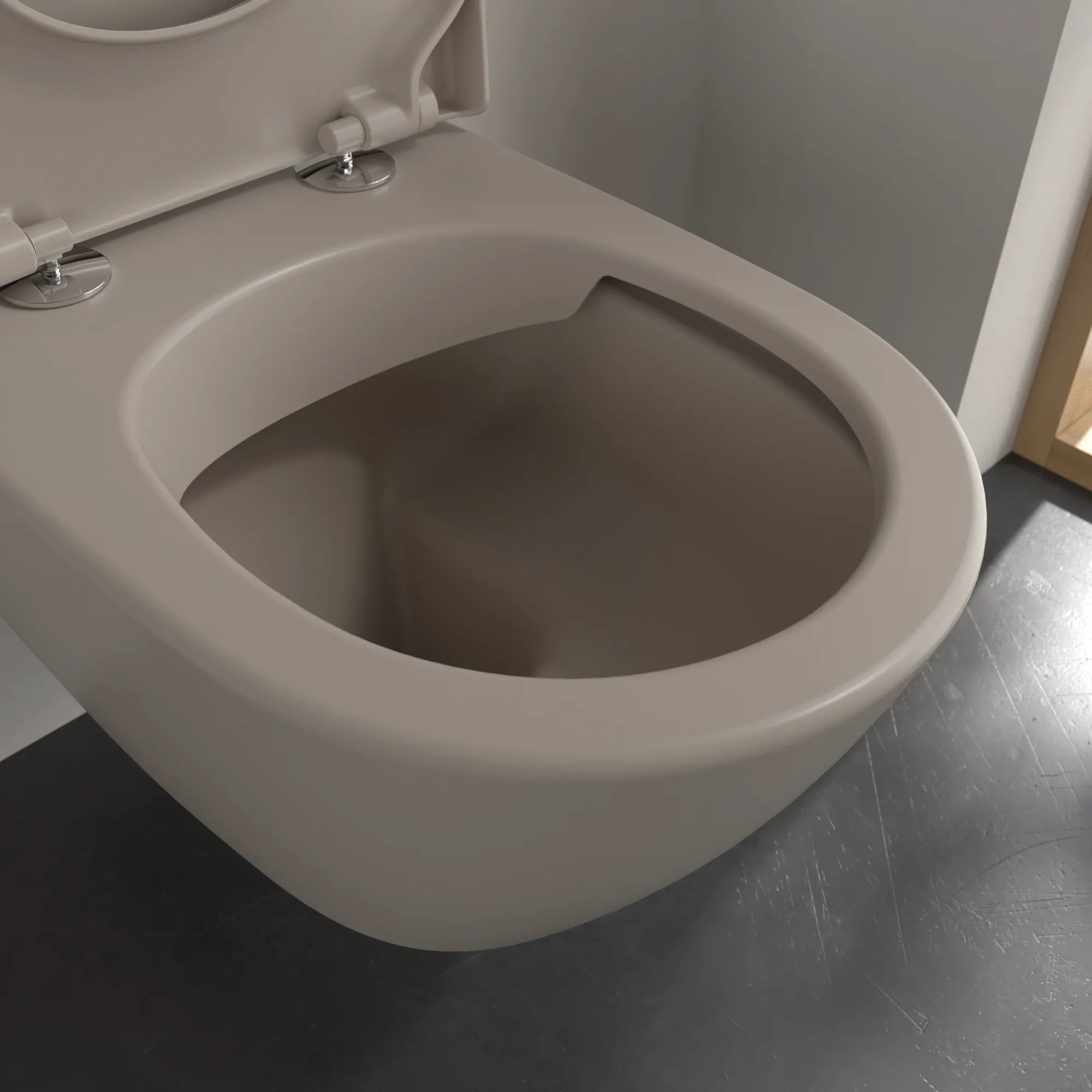 Wand-Tiefspül-WC DirectFlush „Subway 2.0“ 37 × 36,5 × 56 cm in Almond, ohne Spülrand, Abgang waagerecht