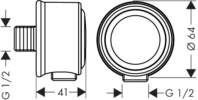 Hansgrohe AXOR Montreux Schlauchanschluss, Brushed Nickel, DN15, G 1/2 Hansgrohe AXOR Montreux Schlauchanschluss, Brushed Nickel, DN15, G 1/2
