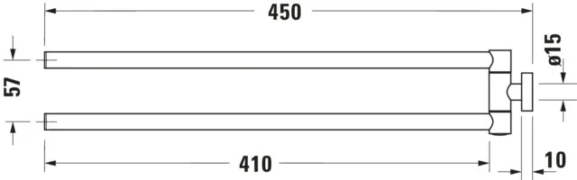 Duravit Handtuchhalter zweiarmig „Karree“, Befestigung sichtbar, 2-armig 45 × 45 × 7,5 × 6,8 cm Duravit Handtuchhalter zweiarmig „Karree“, Befestigung sichtbar, 2-armig 45 × 45 × 7,5 × 6,8 cm
