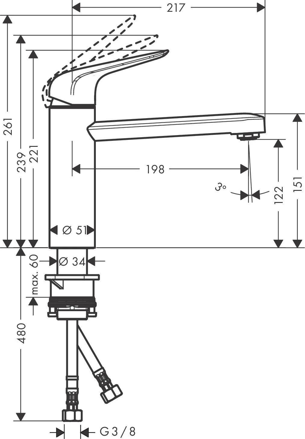 Focus M42 Einhebel-Küchenmischer 120, CoolStart, Eco, 1jet Chrom