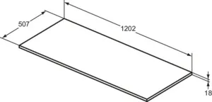Waschtischplatte i.life B ohne Ausschnitt 1204x506x18mm Weiß matt Waschtischplatte i.life B ohne Ausschnitt 1204x506x18mm Weiß matt